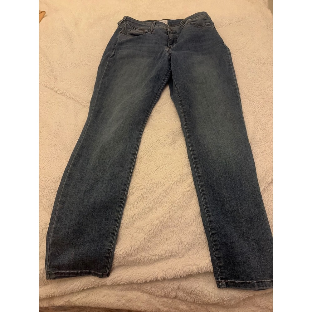 Crown & Ivy Womens High Rise Skinny Jeans Size 12 Medium Wash Denim Stretch